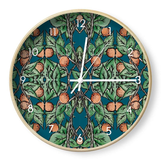 Orange Tree Wall Clock - Blue