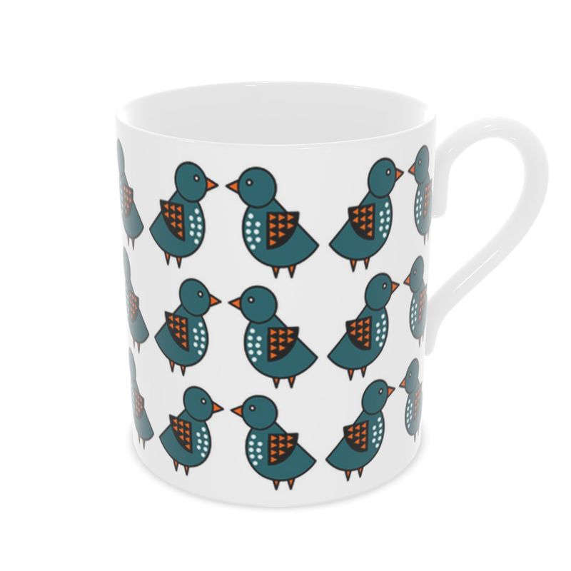 Steve The Pigeon Monotone Mug - Blue